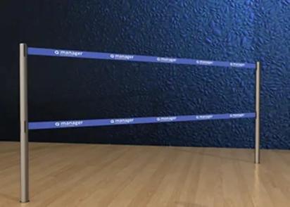 Q-Manager Double Belt Post - Floor Socket 3