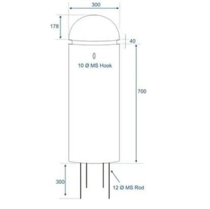 KK Cylindrical Bollard Type II by KK Manhole & Grating : Colours available: Grey 1 1