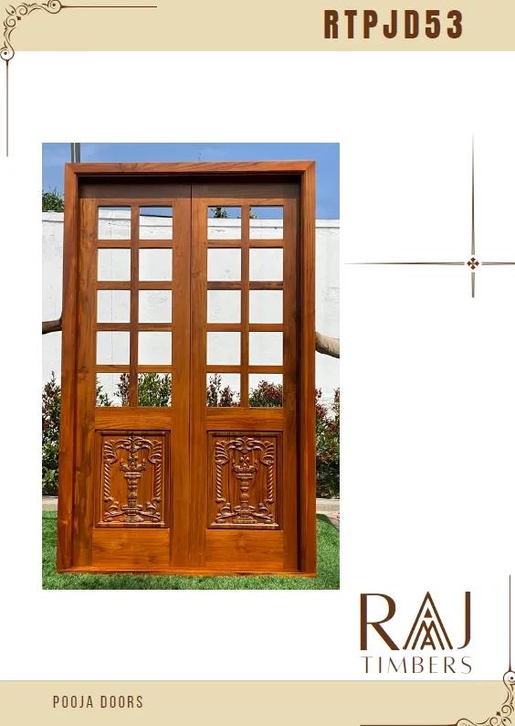 Raj Timber Pooja Door Only - RTPJD53