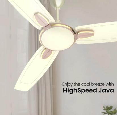 Crompton High Speed Java | Star Rated Ceiling Fan - Pearl Ivory by Crompton : Colours available: Ivory 13 1