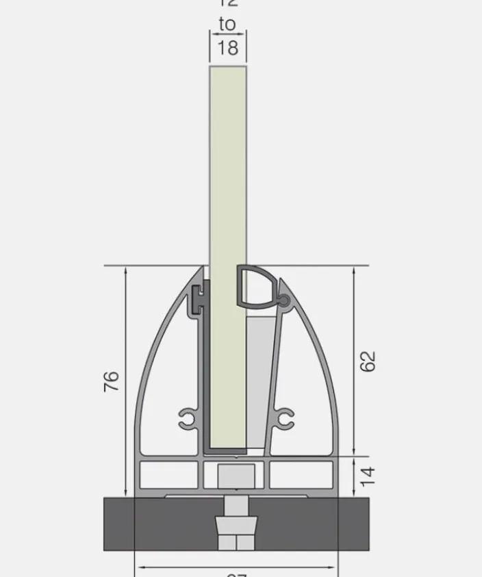 SG 20 CP T Continuous Base Profile Glass Supporting System 2
