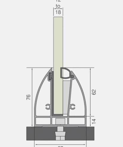 SG 20 CP T Continuous Base Profile Glass Supporting System by S Grip for Balcony, Stairs 4 2
