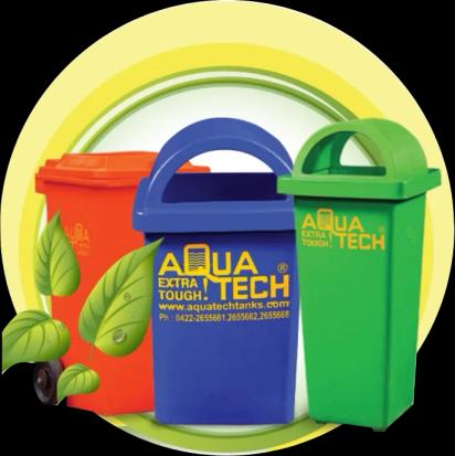 Aqua Tech Plastic Trash Bins