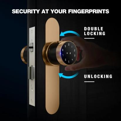 Ozone Smart Bluetooth Internal Lock with Lock Plate for Wooden & Metal Doors by Ozone for Bedroom, Office : Colours available: AntiqueBronze 8 4
