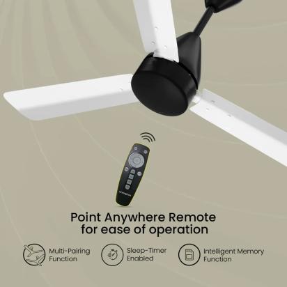 Crompton Energion Cookie BLDC Ceiling Fan - White Black by Crompton : Colours available: Black, White 13 4