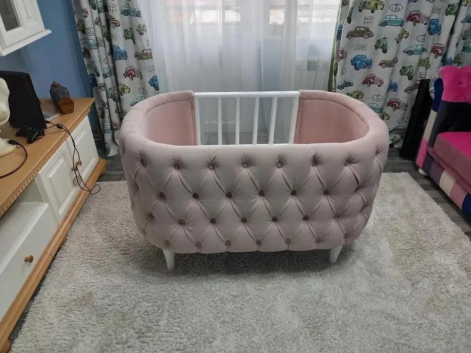 Wooden Twist Wooden Handmade Baby Cot Sleepy Curves Cradle (Beige)