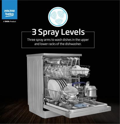 Voltas 14PS Full Size Dishwasher by Voltas 7 3