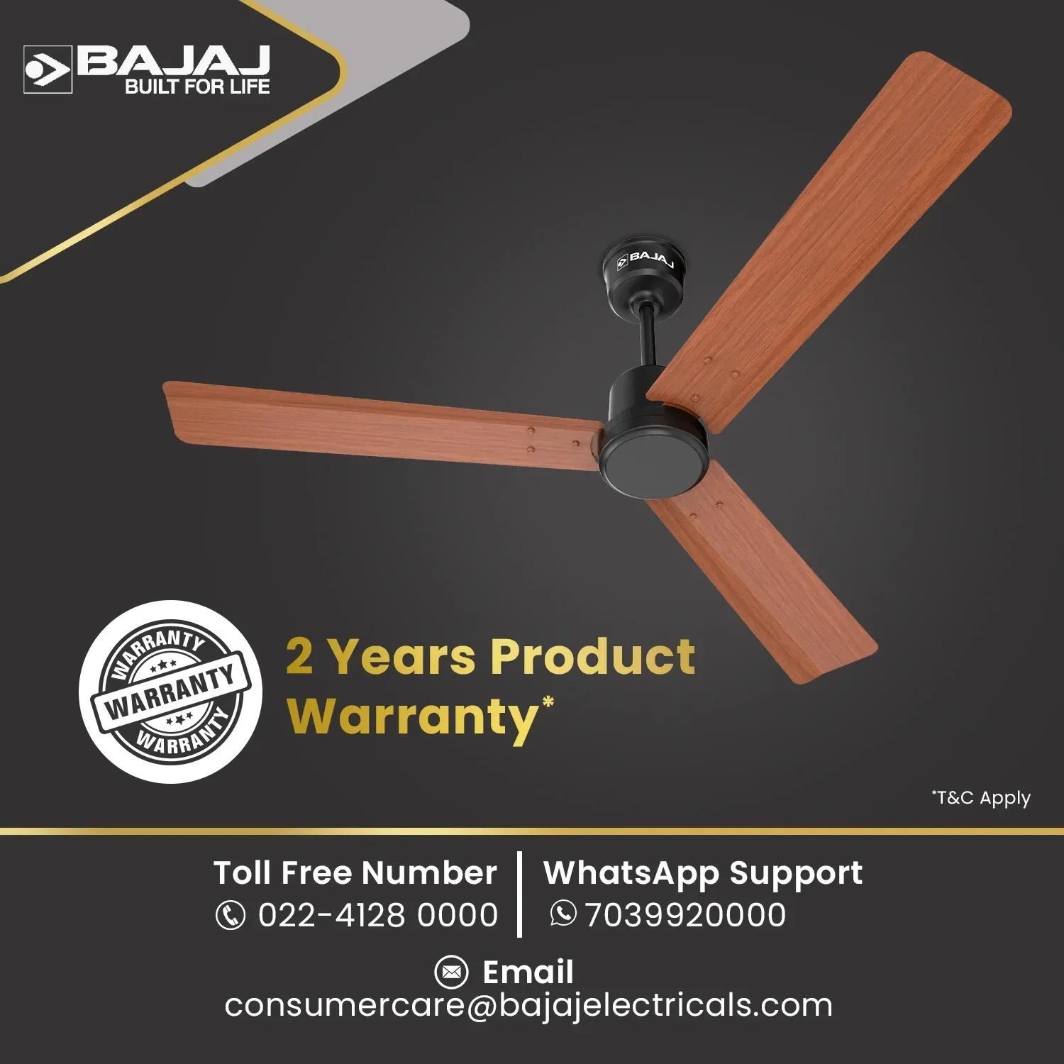 Bajaj Classico Sleek Wood 1200mm Ceiling Fan - Maple Wood 3