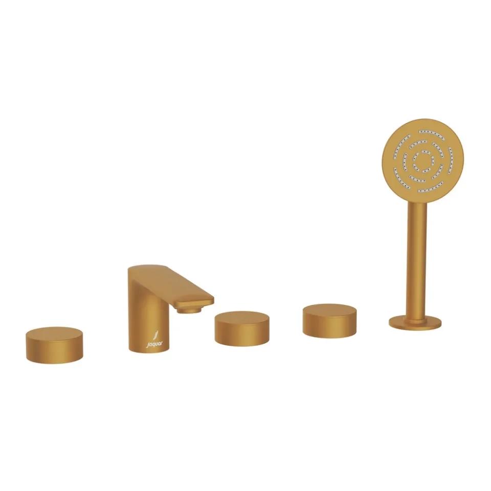 Jaquar 5-Hole Bath Tub Mixer - Gold Matt PVD