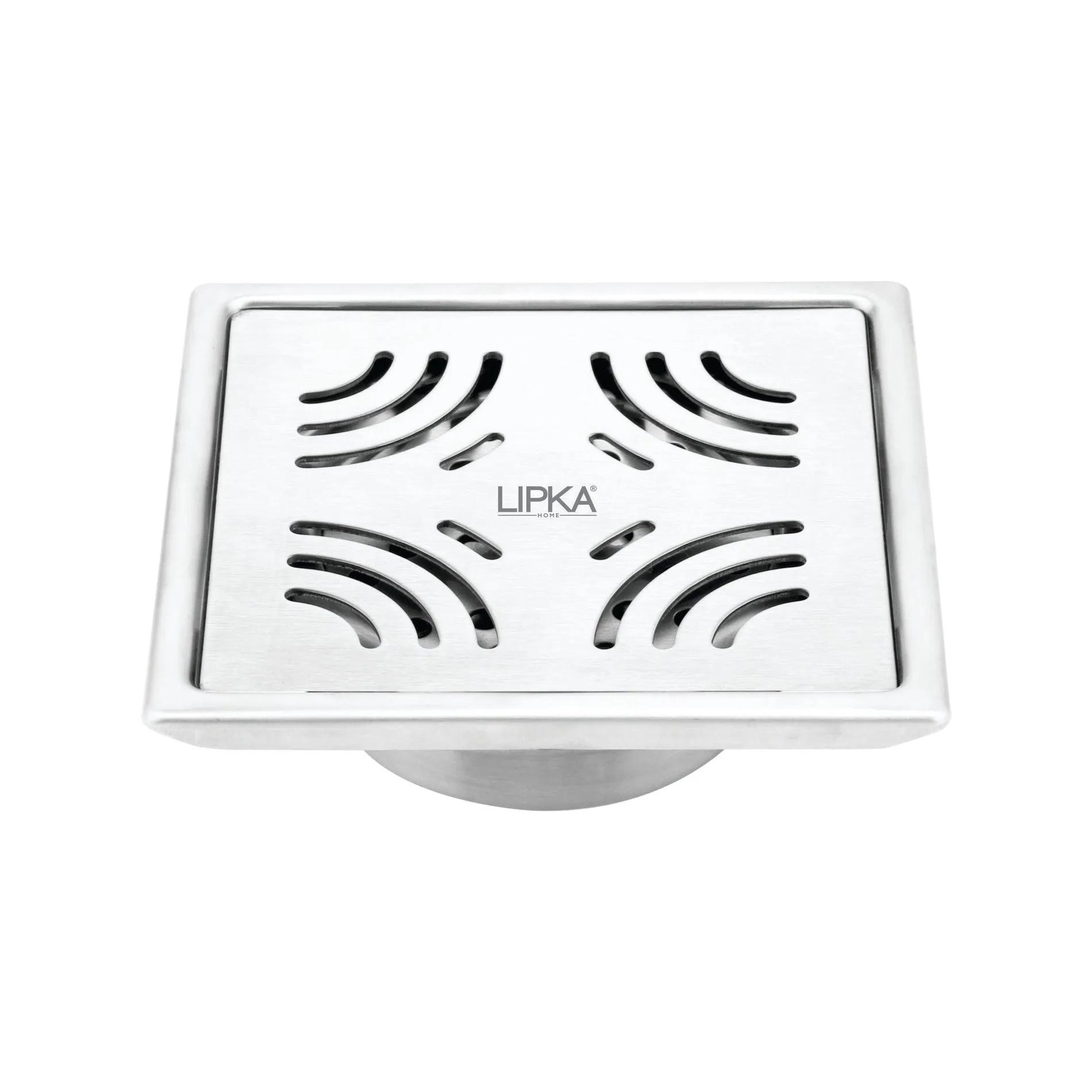 Lipka Purple Exclusive Square Floor Drain (5 x 5 Inches) with Cockroach Trap