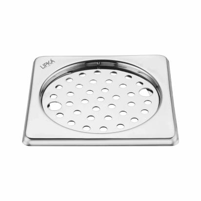 Lipka Eon Square Floor Drain with Plain Jali and Lock (6 x 6 Inches)