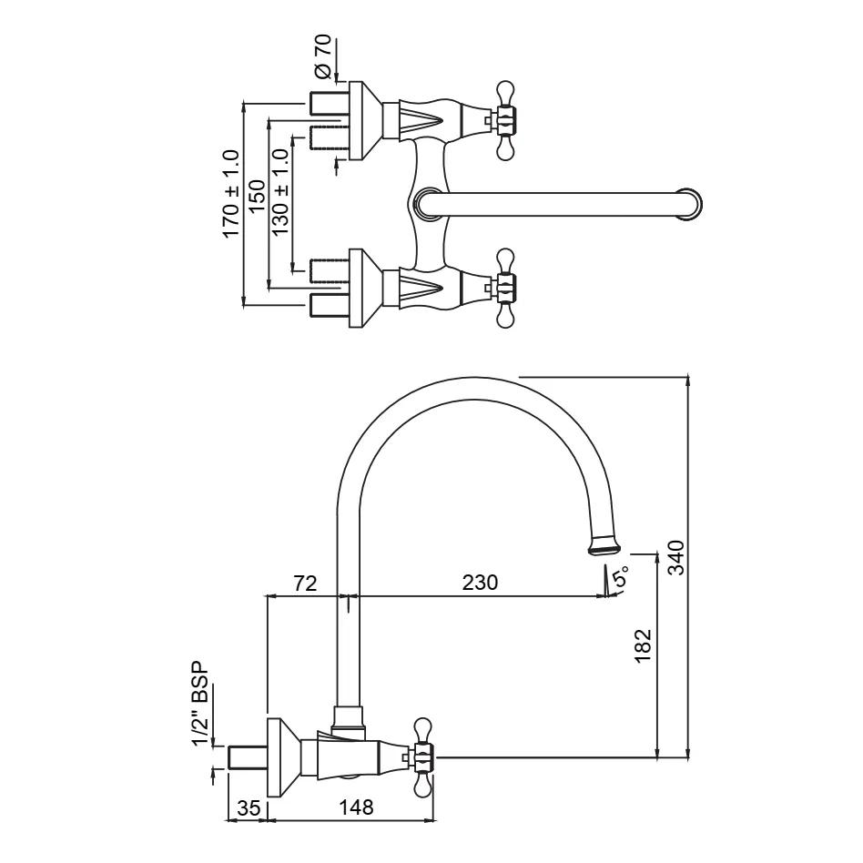 Jaquar Sink Mixer With Regular Swinging Spout - Stainless Steel 1