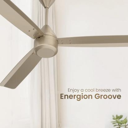 Crompton Energion Groove Remote BLDC Ceiling Fan - Opal White by Crompton : Colours available: White 12 1
