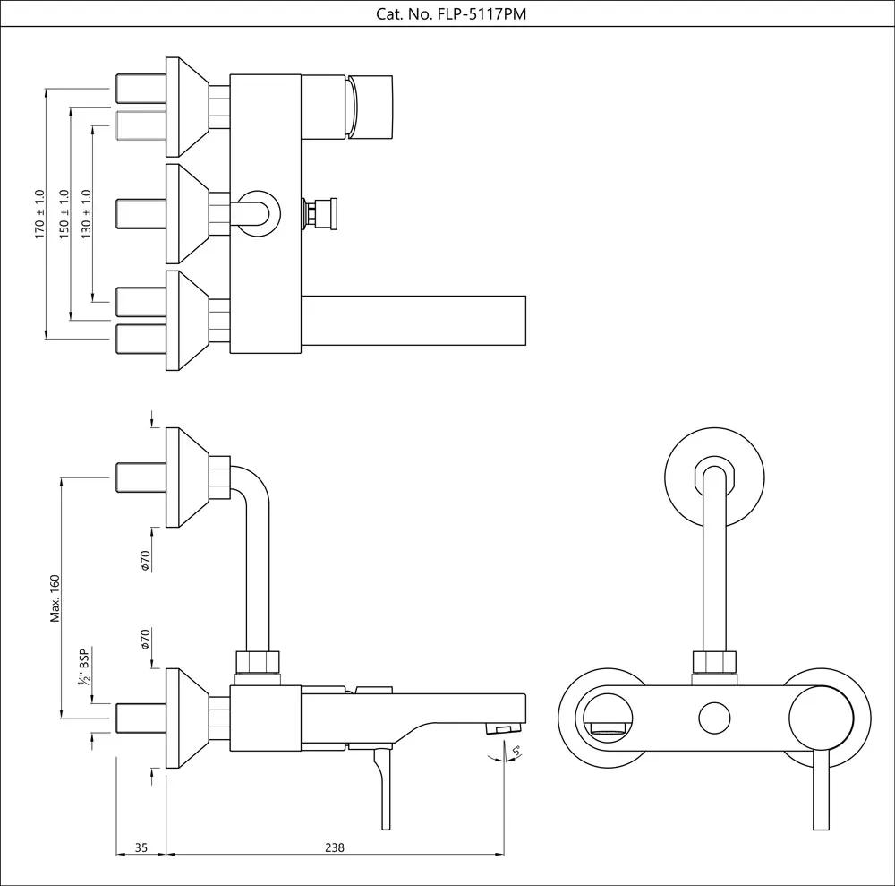 Jaquar Single Lever Wall Mixer - Chrome - FLP-CHR-5117PM 1
