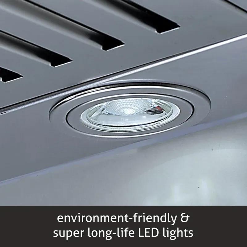 Glen Kitchen Chimney Curved Glass with Motion Sensor Baffle filter 60cm 1250 m3/h -Black (CH6071MSBL60LTW) 1