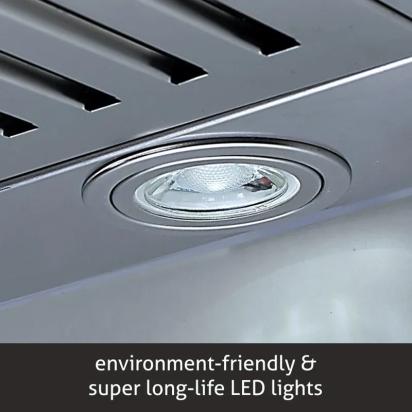 Glen Kitchen Chimney Curved Glass with Motion Sensor Baffle filter 60cm 1250 m3/h -Black (CH6071MSBL60LTW) 1