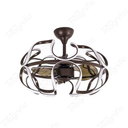 Magnific Flora – 22″ Designer Chandelier Fan with LED Light - Dark Brown by Magnific : Colours available: WoodyBrown 4 1