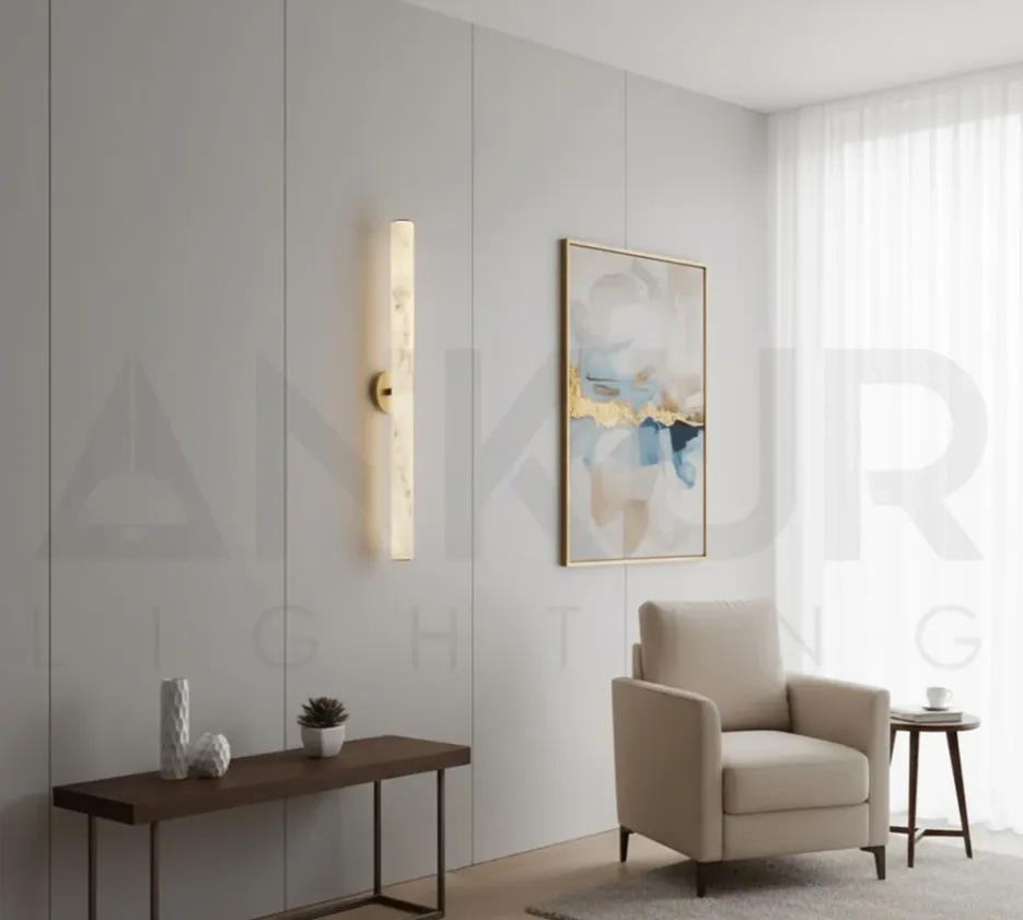 Ankur Vitric Modern Minimilist Desin Metal and Alabaster Based Wall Light 4