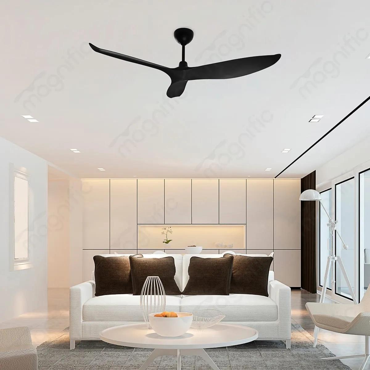 Magnific Luker – 56″ Modern Ceiling Fan for Living Rooms and Bedrooms - Black