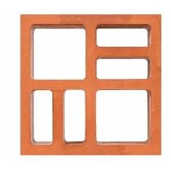 The Tiles House Square Clay Jaali 8 Inch * 8 Inch by The Tiles House for Multipurpose : Colours available: Brown 1 1