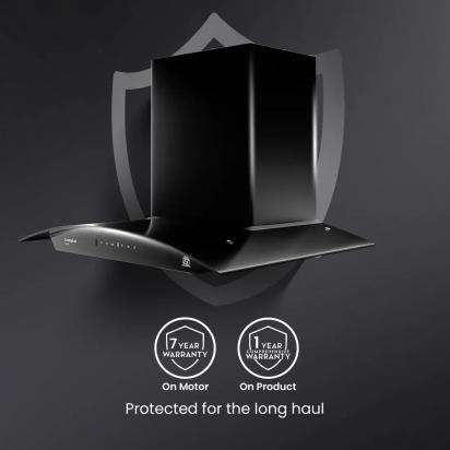 Crompton Aeries Curv Filterless Ind Chimney 60cm by Crompton : Colours available: Black 12 4