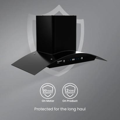 Crompton Eliteo Curv Filterless Chimney 90cm by Crompton : Colours available: Black 13 5