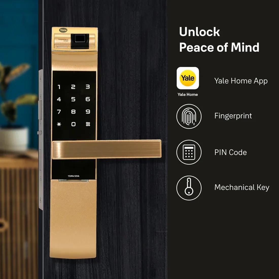 YDM 4109- A Series Biometric Smart Lock Gold 2