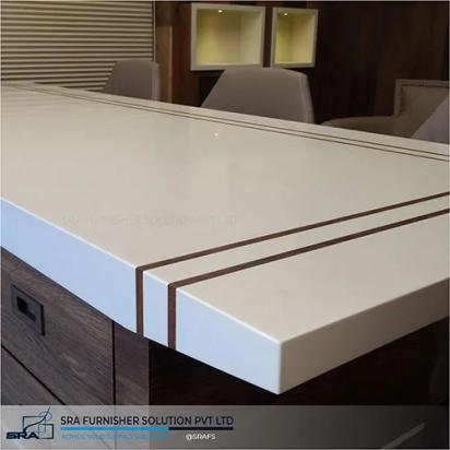 Corian Table Top Acrylic Board by SRA Solid Surface for Multipurpose : Colours available: White