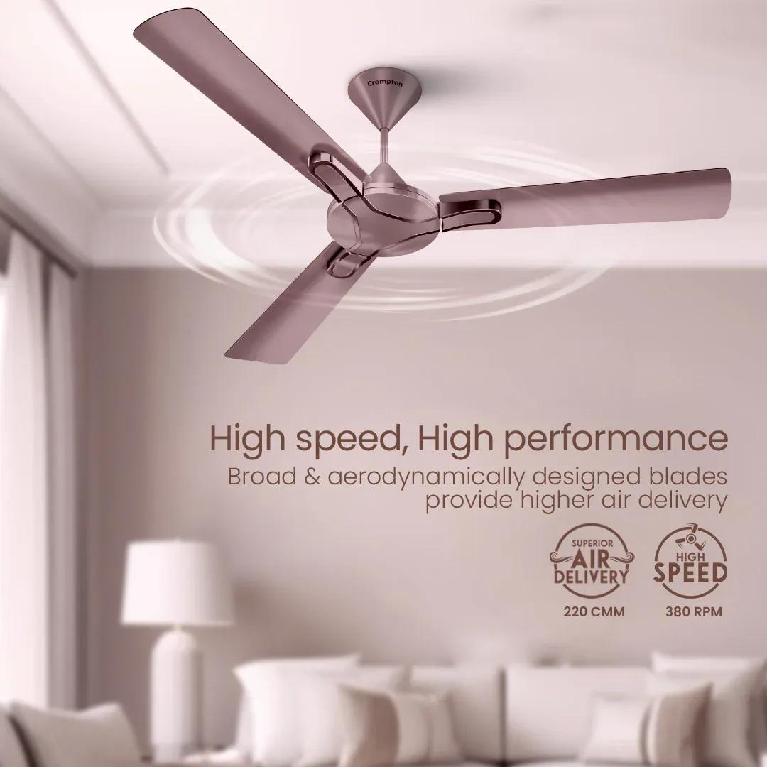 Crompton High Speed Gianna | Star Rated Ceiling Fan - Rose Ash 3