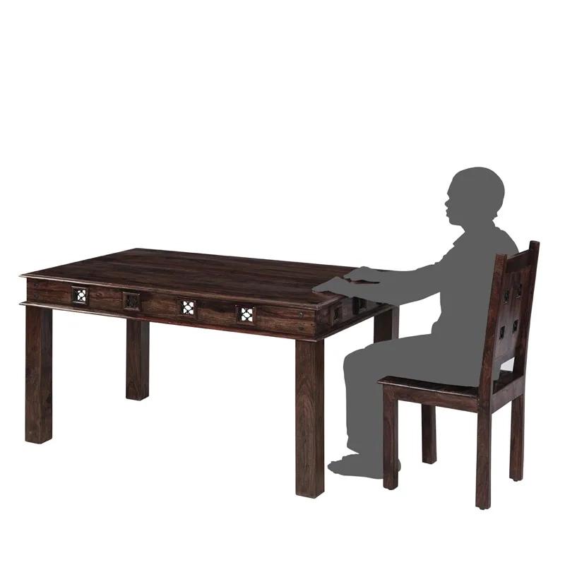 Natural Living Jali Block Six seater Wooden Dining Table (145 X 90 X 77) 2