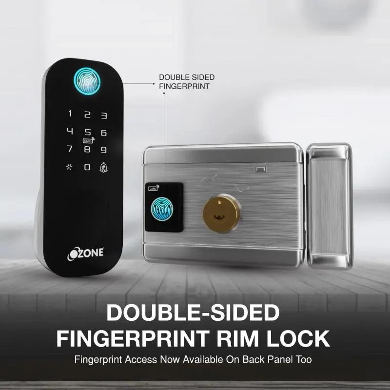 Ozone Double-sided Fingerprint Rim Lock for Wooden & Metal Doors 1