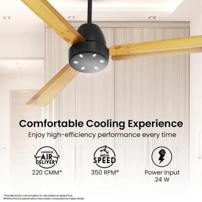 Crompton Energion NITEO BLDC Ceiling Fan - Light Pinewood by Crompton : Colours available: Goldenrod 15 5