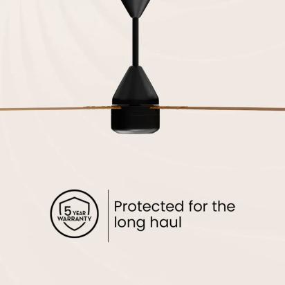 Crompton Energion Groove Remote BLDC Ceiling Fan - Light Pine Wood by Crompton : Colours available: SandyBrown 12 2