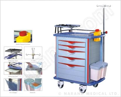 Narang Medical HF2204 : Emergency Trolley by Narang Medical Limited : Colours available: Multicolour