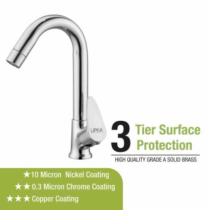 Lipka Lava Swan Neck with Swivel Spout (12 Inches) Brass Faucet 3