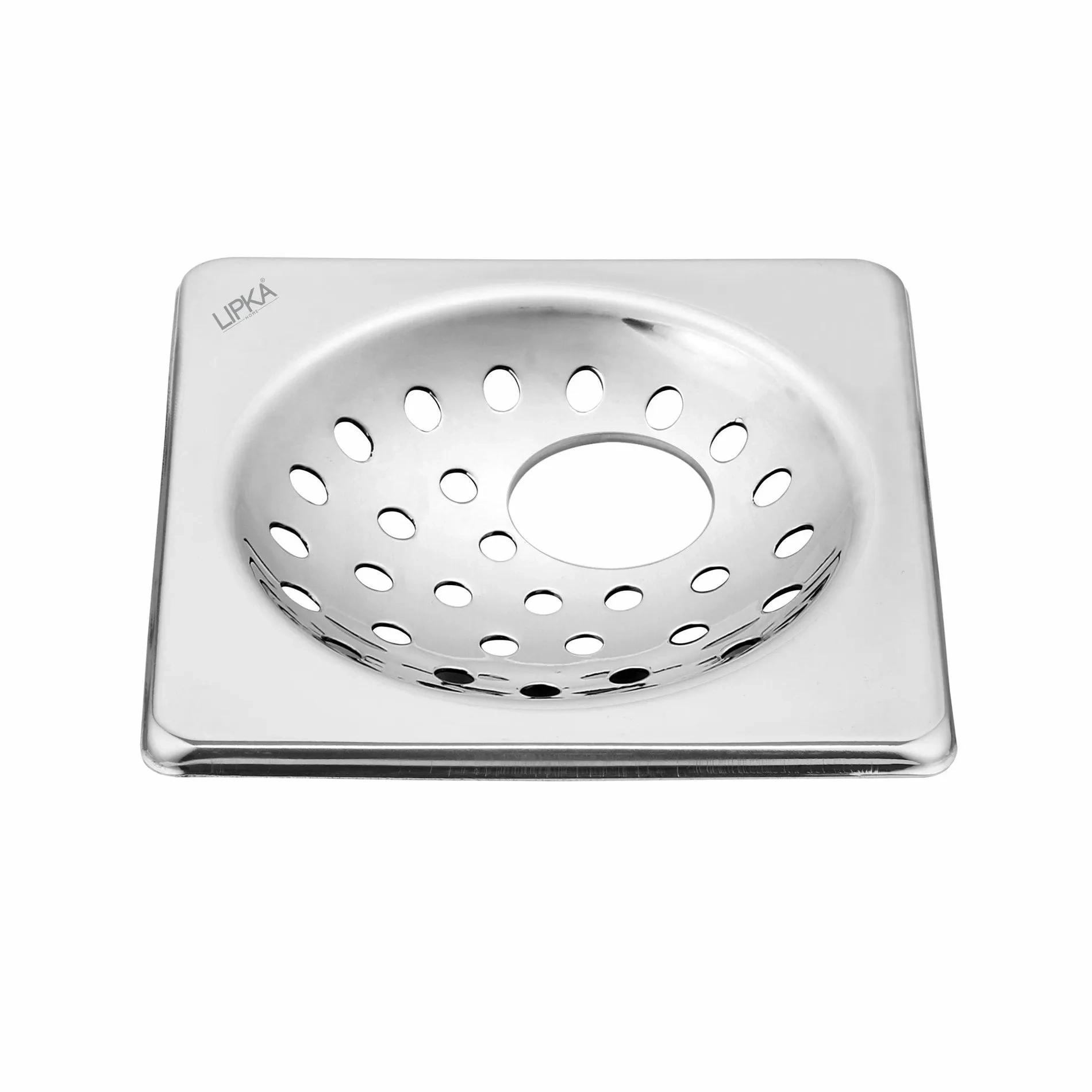 Lipka UNO Square Floor Drain (5 x 5 Inches) with Hole