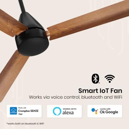 Crompton Energion Hyperjet smart BLDC Ceiling Fan - Dark Cherrywood by Crompton : Colours available: WoodyBrown 2 7