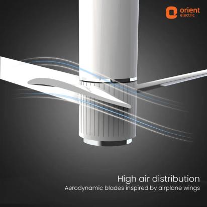 Orient Electric Aeroslim with IoT, Remote & 3CCT Underlight BLDC PRO Smart Ceiling Fan 1200mm White by Orient Electric : Colours available: White 5 3