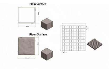 Basant Betons Concrete Cobble Pavers - Grey by Basant Betons for Residential, Commercial : Colours available: Grey 2 2