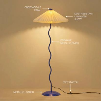 The Living Influence Wavy Floor Lamp - Cobalt Blue 6
