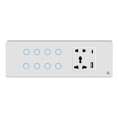 Homemate Smart Switch Board 8 Switch 1 Socket - White by Homemate : Colours available: White