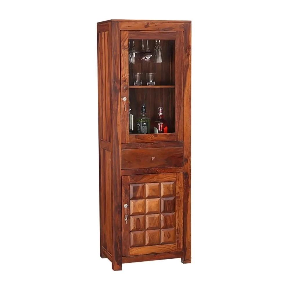 Daywithwood Solid Wood Bar Cabinet in Natural Finish 1