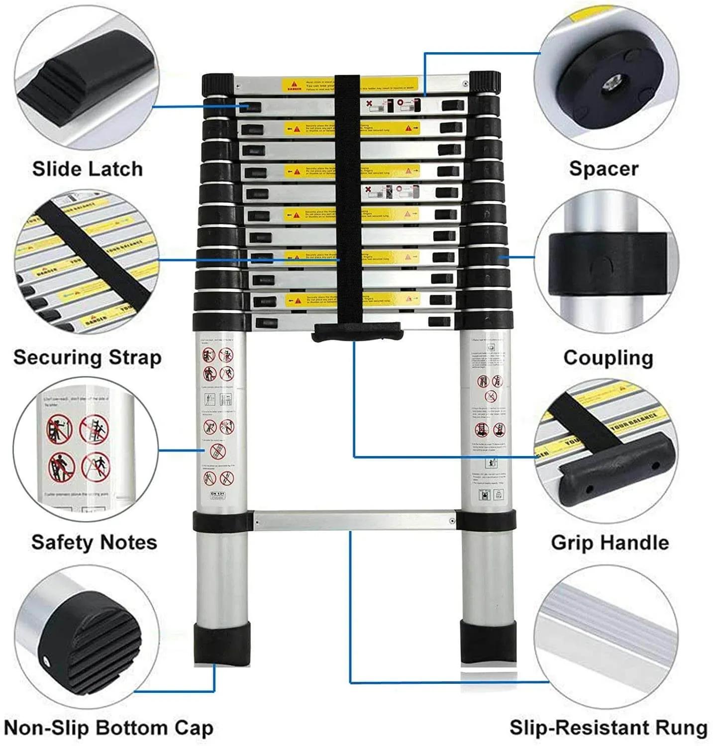 Avhe India Aluminium Telescopic Ladder 2.6 Meter 2