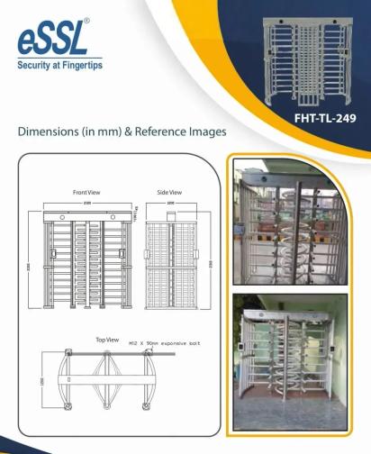 Ampletrails Full Height Turnstile Access Control System by Ampletrails : Colours available: Grey 7 3