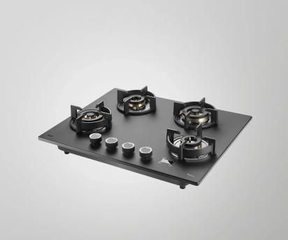 Kaff PRS 654- 4 Burners Built-In Hob, Digital Timer, 8MM Thick Premium Frosted Black Glass by Kaff : Colours available: Black