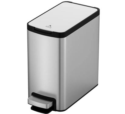 Dolphy 8L Stainless Steel Indoor Trash Can with Foot Pedal - DWBN0026 by Dolphy for Home, Office, Hotel, Bathroom : Colours available: Silver