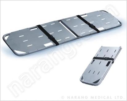 Narang Medical HF5028 : Stretcher Single Fold With Aluminium Top by Narang Medical Limited : Colours available: Silver