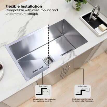 Ruhe Handmade Single Bowl Kitchen Sink - 21 X 18 X 10 Inches by Ruhe : Colours available: Silver 6 6