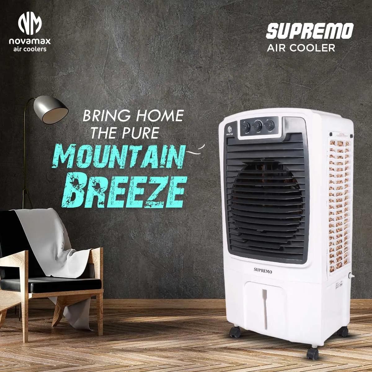 Novamax Supremo 80 L Desert Air Cooler ( Honeycomb Cooling Technology & Ice Chamber)