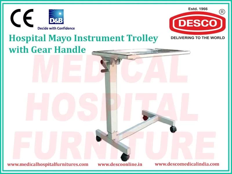 Desco Mayo Instrument Trolley with Gear Handle